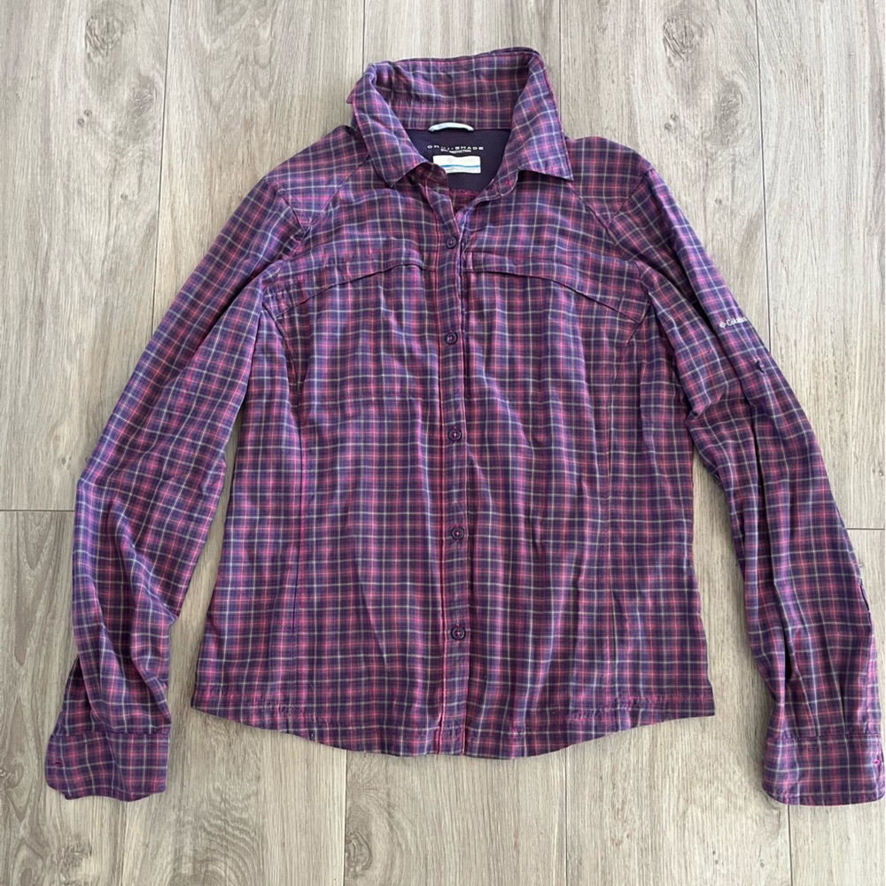 Columbia long sleeve Omni shade long sleeve plaid sun shirt